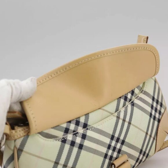 BURBERRY Nova Check Blue Label Shoulder Bag Canvas Peppermint Auth - Picture 9 of 16